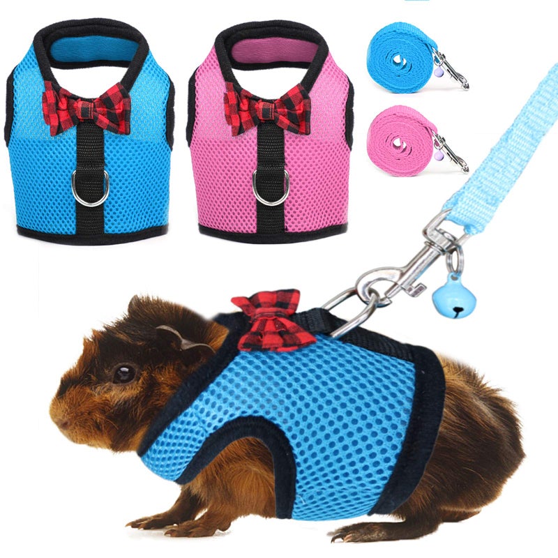Rypet Ferret Harness and Leash - Soft Mesh Small Pet Harness with Safe Bell, No Pull Comfort Padded Vest for Guinea Pig, Hamster, Rats and Similar Small Animals - Image 1